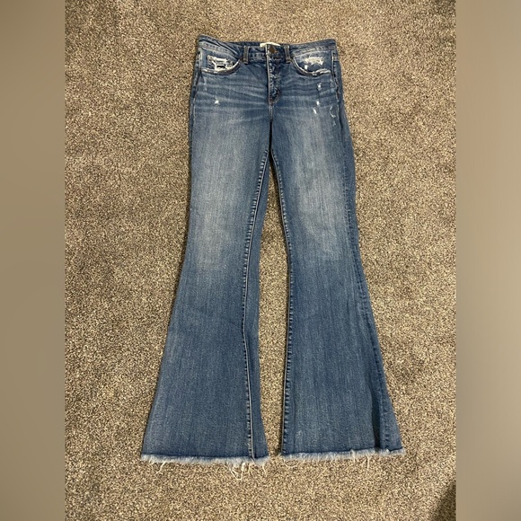 BKE Billie Women's Blue Flare Jeans - Picture 3 of 5